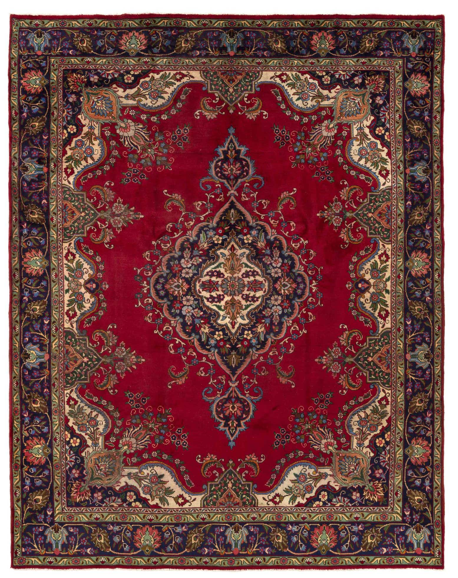 9' 9 x 12' 6 Hand Knotted Tabriz Persian Wool Rug