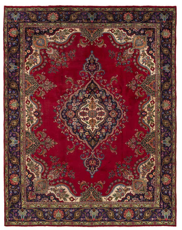 9' 9 x 12' 6 Hand Knotted Tabriz Persian Wool Rug