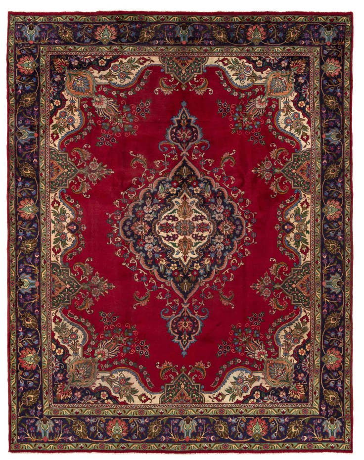 Detail image of 9' 9 x 12' 6 Hand Knotted Tabriz Persian Wool Rug