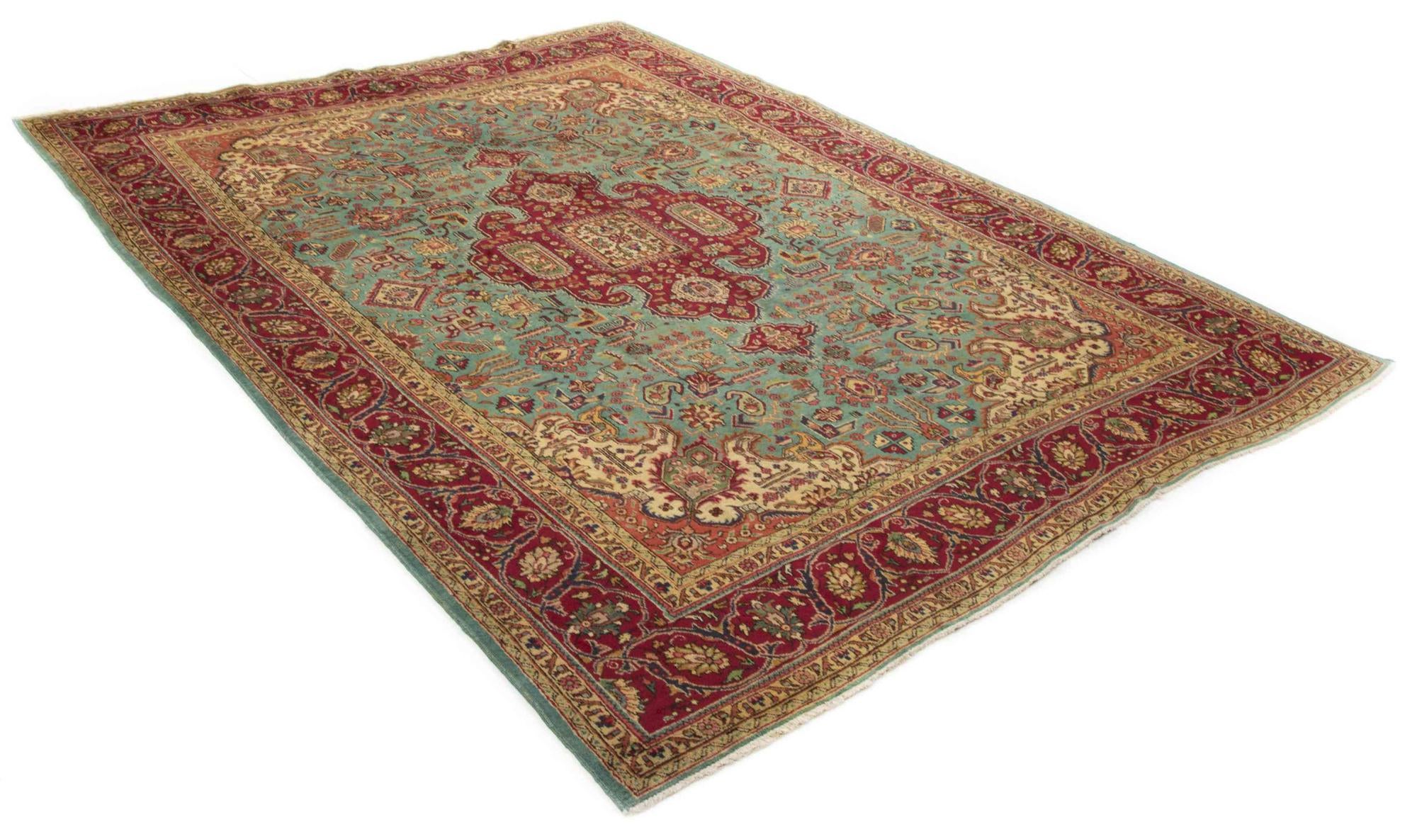 9' 7 x 12' 8 Hand Knotted Tabriz Persian Wool Rug
