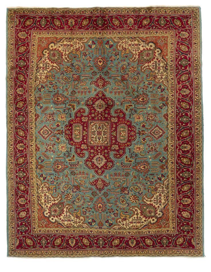 Detail image of 9' 7 x 12' 8 Hand Knotted Tabriz Persian Wool Rug