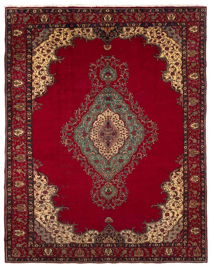 Detail image of 9' 6 x 15' 3 Hand Knotted Tabriz Persian Wool Rug