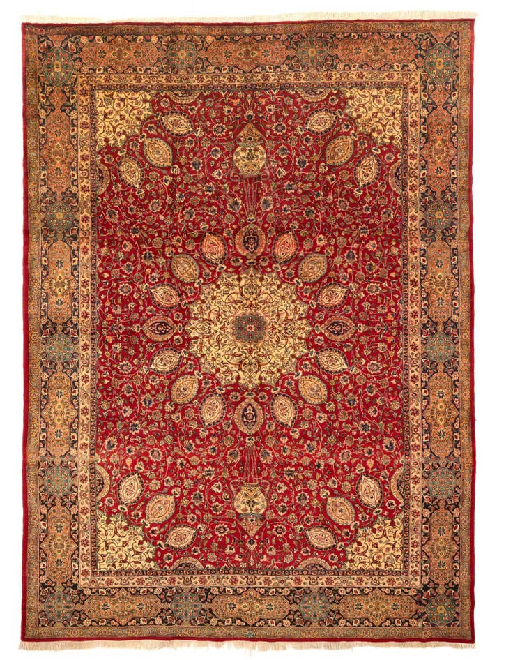 Detail image of 9' 1 x 13' 3 Hand Knotted Tabriz Persian Wool Rug