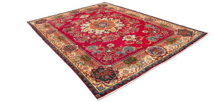 9' 11 x 12' 11 Hand Knotted Tabriz Persian Wool Rug