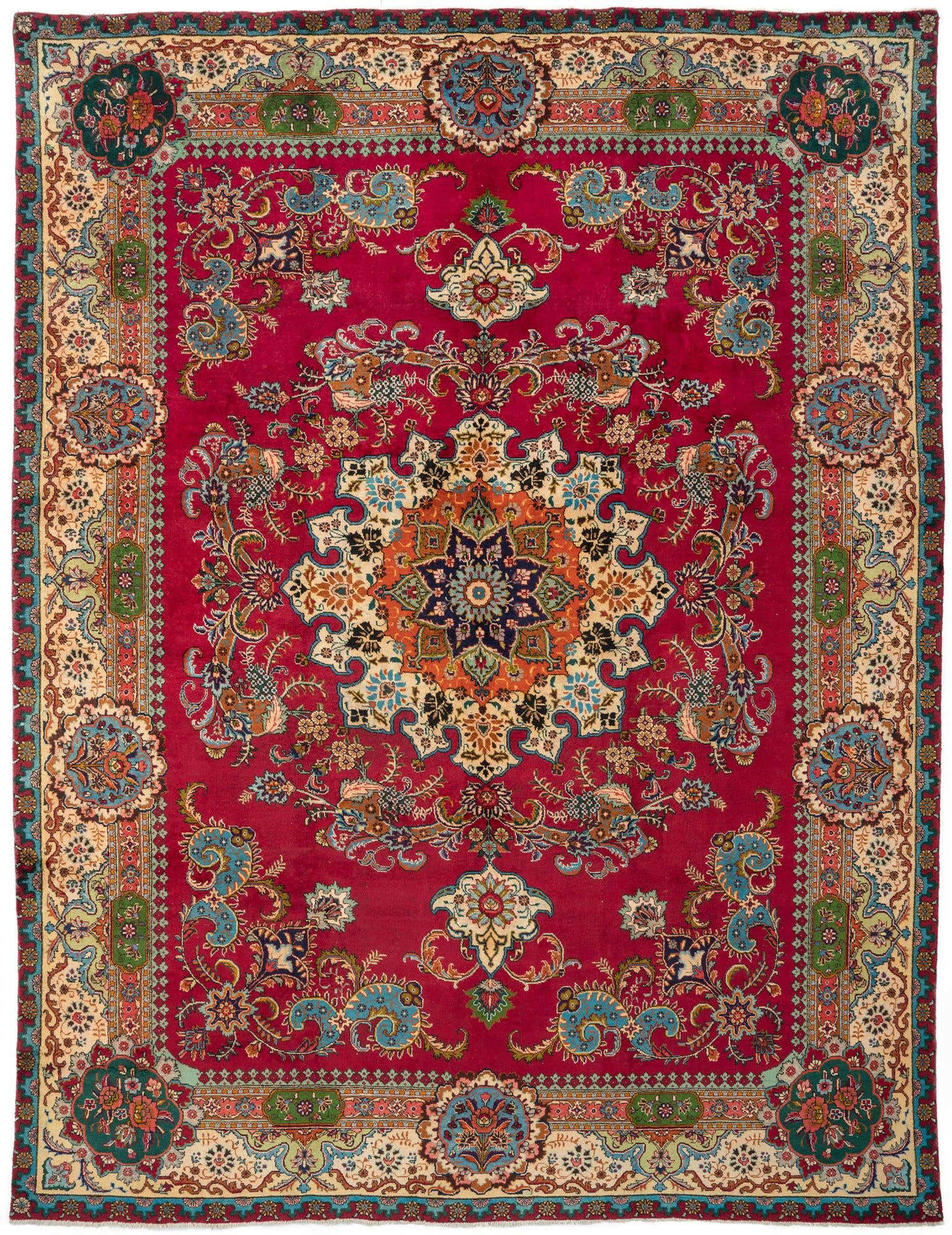 9' 11 x 12' 11 Hand Knotted Tabriz Persian Wool Rug