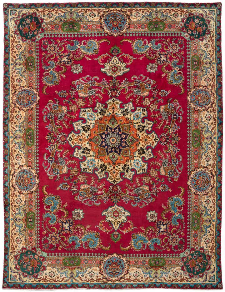 9' 11 x 12' 11 Hand Knotted Tabriz Persian Wool Rug