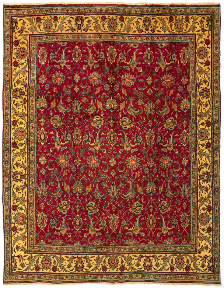 Detail image of 9' 6 x 12' 6 Hand Knotted Tabriz Persian Wool Rug