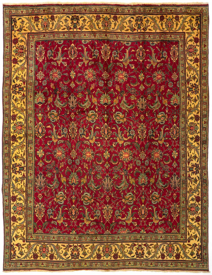 Detail image of 9' 6 x 12' 6 Hand Knotted Tabriz Persian Wool Rug