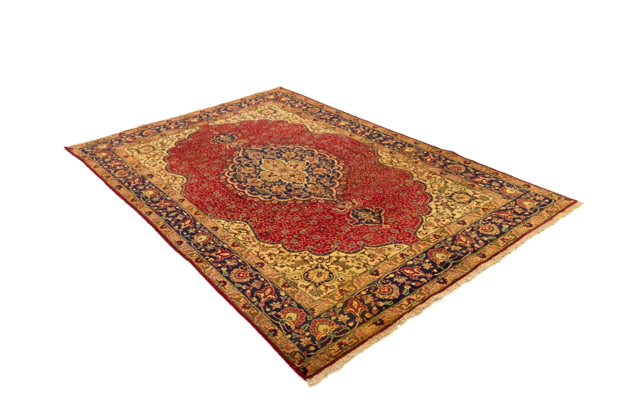 6' 6 x 10' Hand Knotted Tabriz Persian Wool Rug