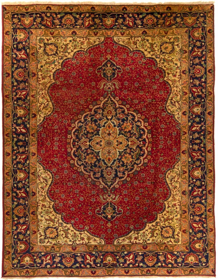 Detail image of 6' 6 x 10' Hand Knotted Tabriz Persian Wool Rug