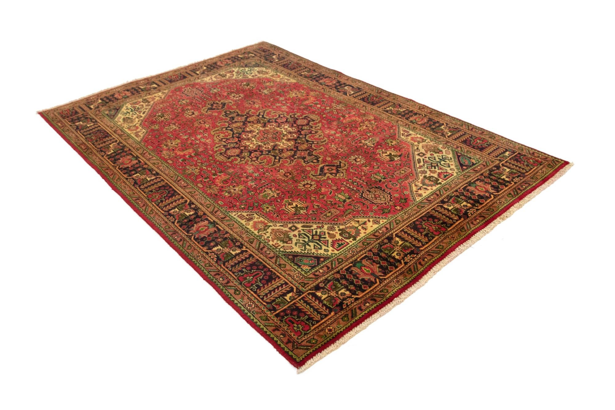6' 7 x 9' 5 Hand Knotted Tabriz Persian Wool Rug