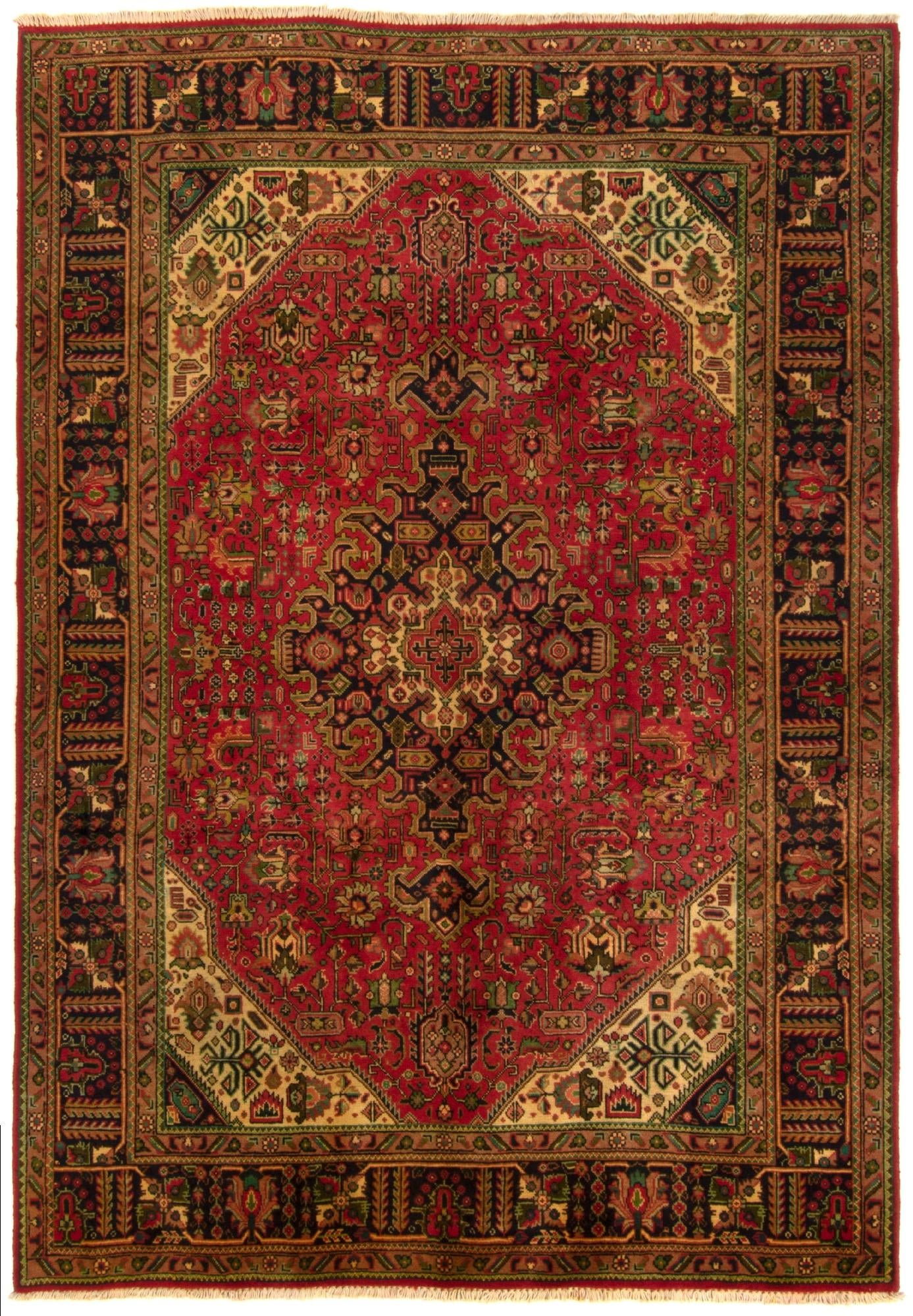 6' 7 x 9' 5 Hand Knotted Tabriz Persian Wool Rug