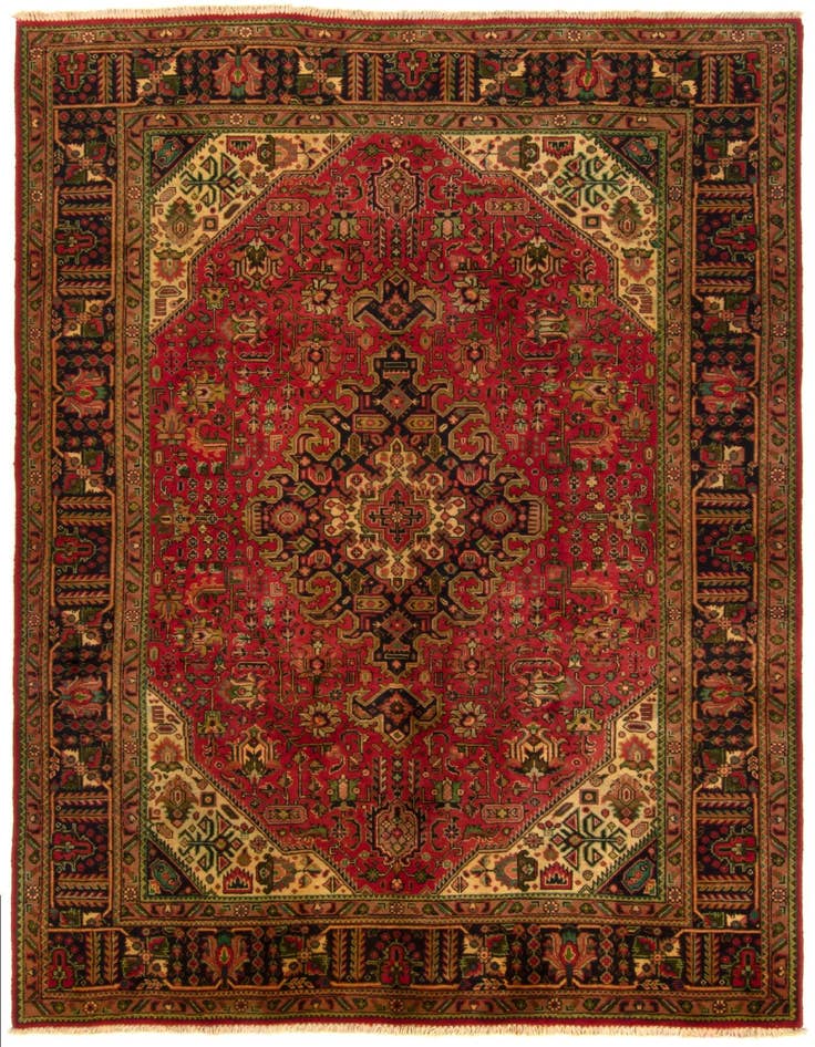 Detail image of 6' 7 x 9' 5 Hand Knotted Tabriz Persian Wool Rug