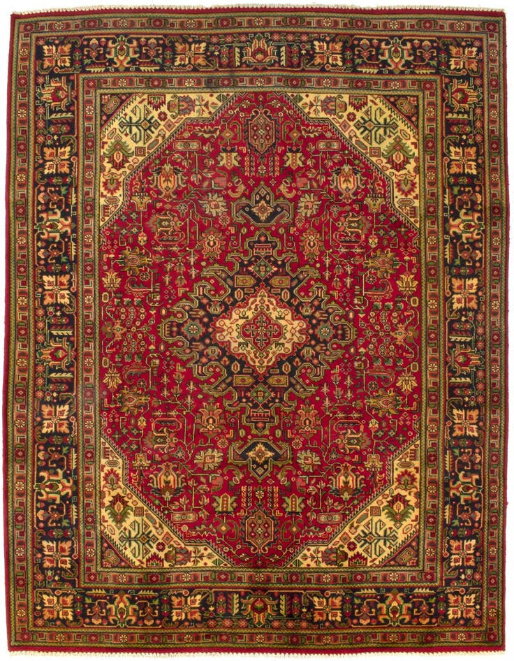 Detail image of 6' 6 x 9' 10 Hand Knotted Tabriz Persian Wool Rug
