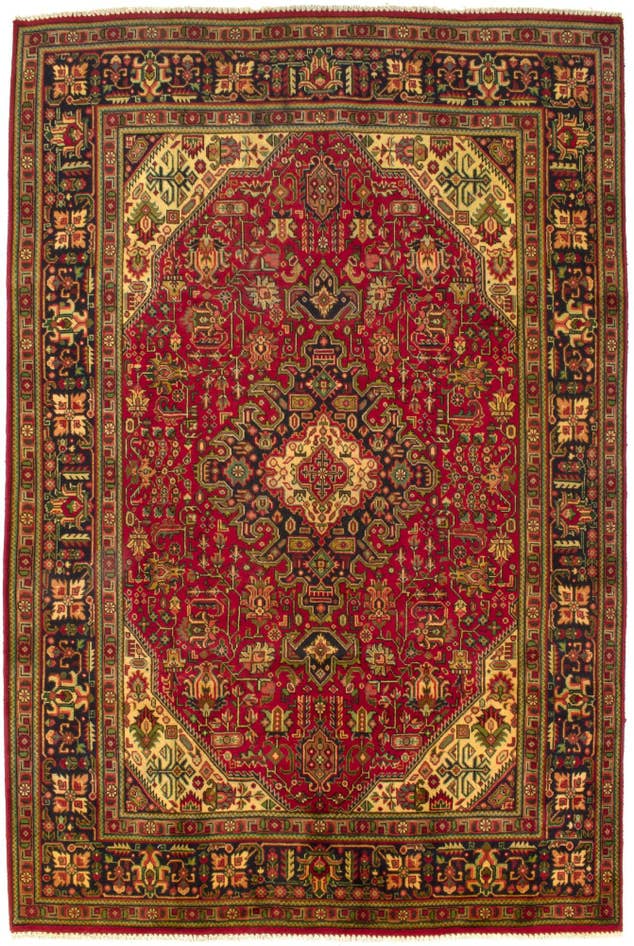 Detail image of 6' 6 x 9' 10 Hand Knotted Tabriz Persian Wool Rug