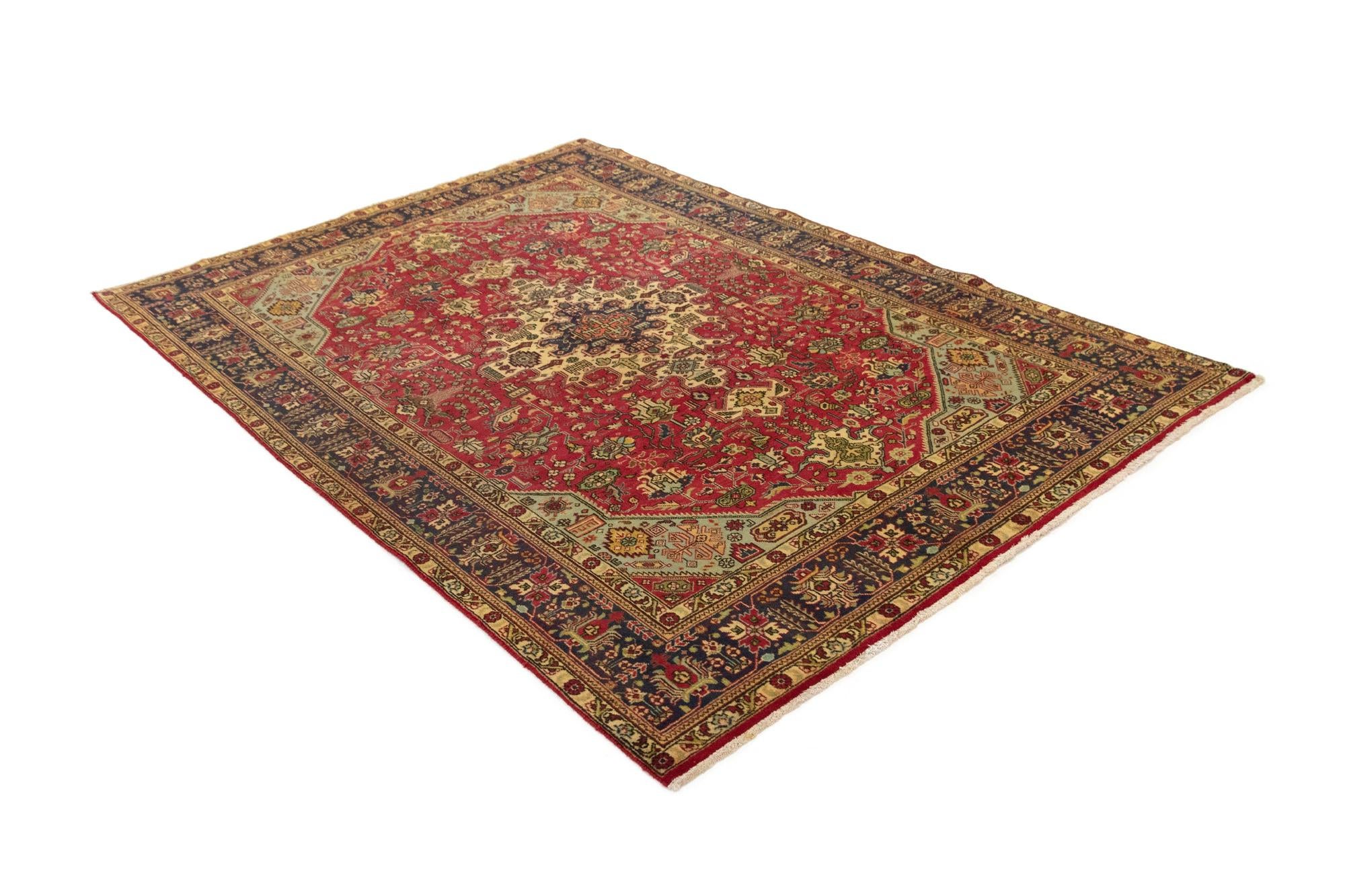6' 7 x 9' 8 Hand Knotted Tabriz Persian Wool Rug