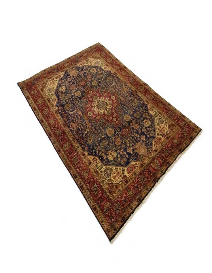 Detail image of 6' 7 x 9' 1  Hand Knotted Tabriz Persian Wool Rug