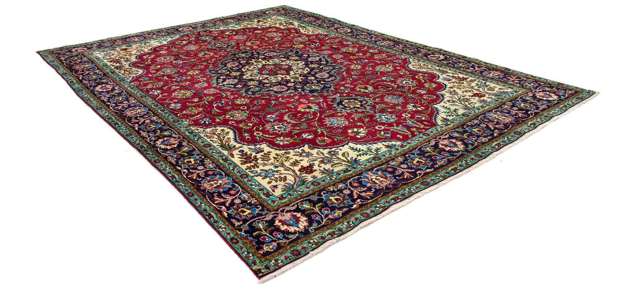9' 9 x 13' 1 Hand Knotted Tabriz Persian Wool Rug