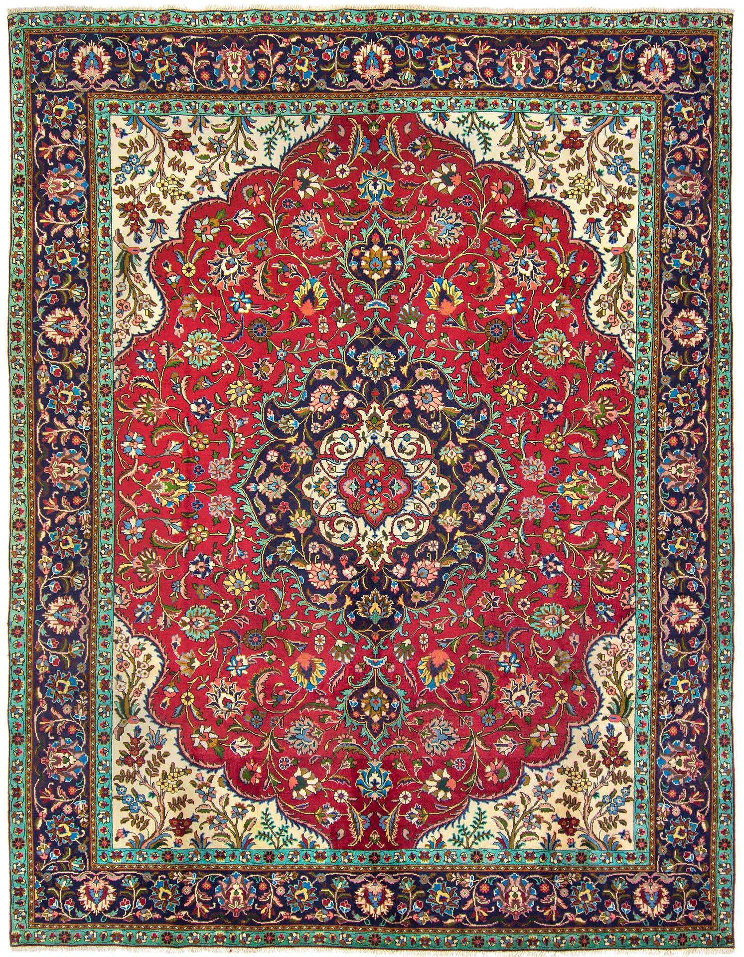 9' 9 x 13' 1 Hand Knotted Tabriz Persian Wool Rug