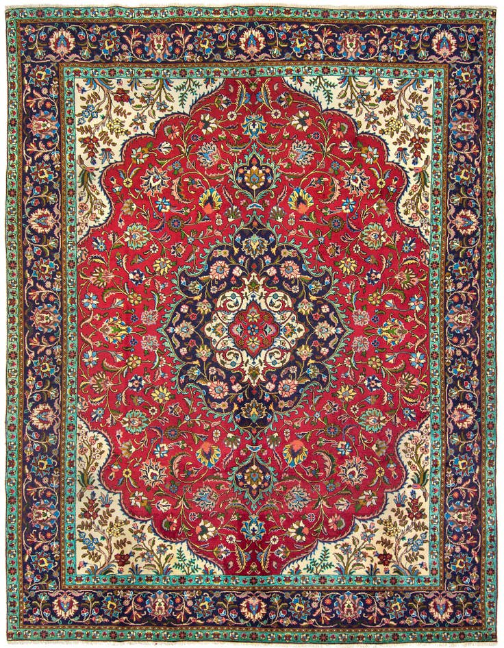 Detail image of 9' 9 x 13' 1 Hand Knotted Tabriz Persian Wool Rug