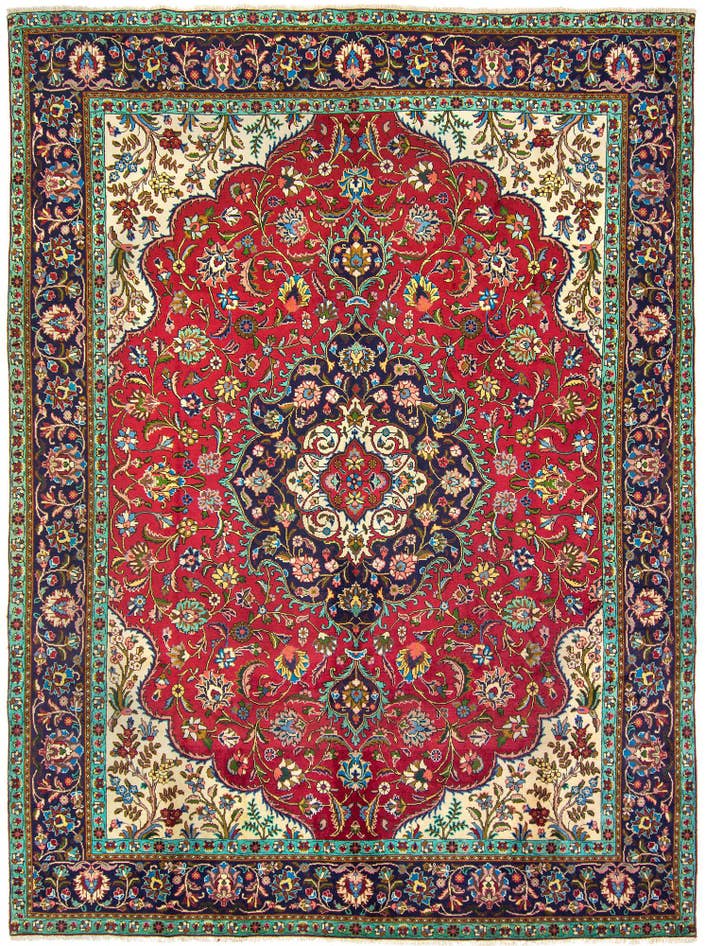 Detail image of 9' 9 x 13' 1 Hand Knotted Tabriz Persian Wool Rug