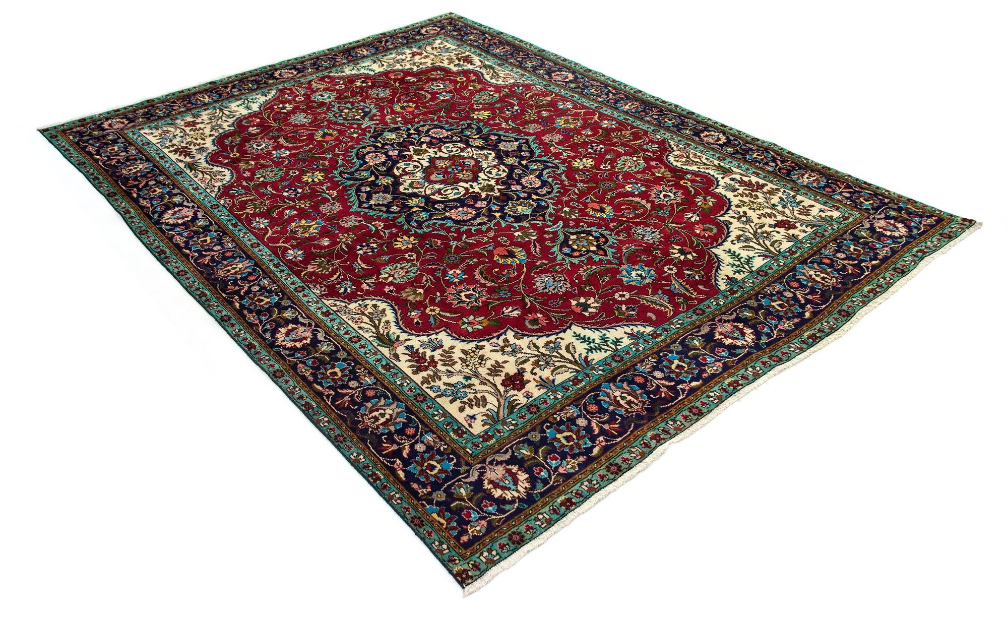 9' 10 x 13' Hand Knotted Tabriz Persian Wool Rug