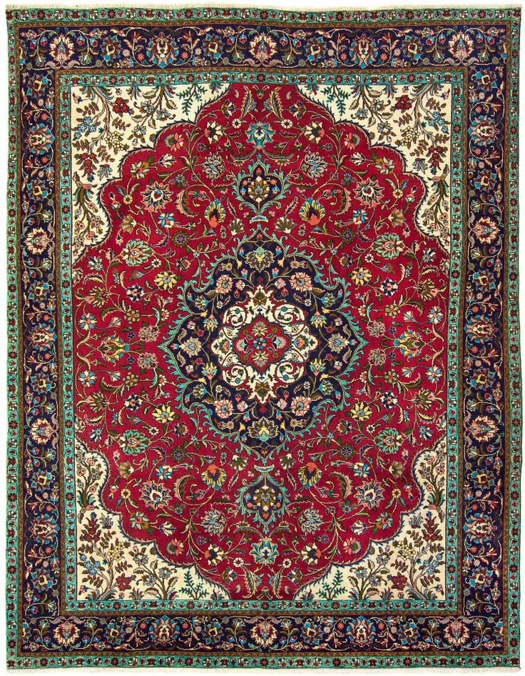 Detail image of 9' 10 x 13' Hand Knotted Tabriz Persian Wool Rug