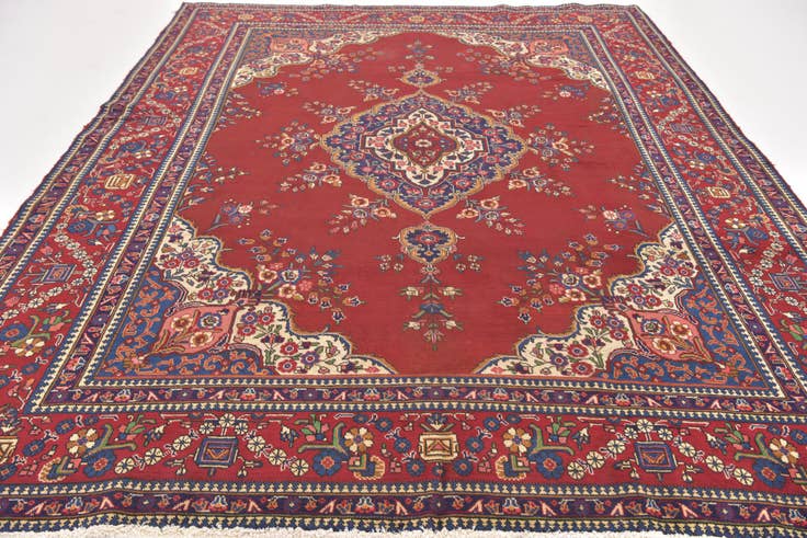 Detail image of 9' 6 x 12' 5 Hand Knotted Tabriz Persian Wool Rug