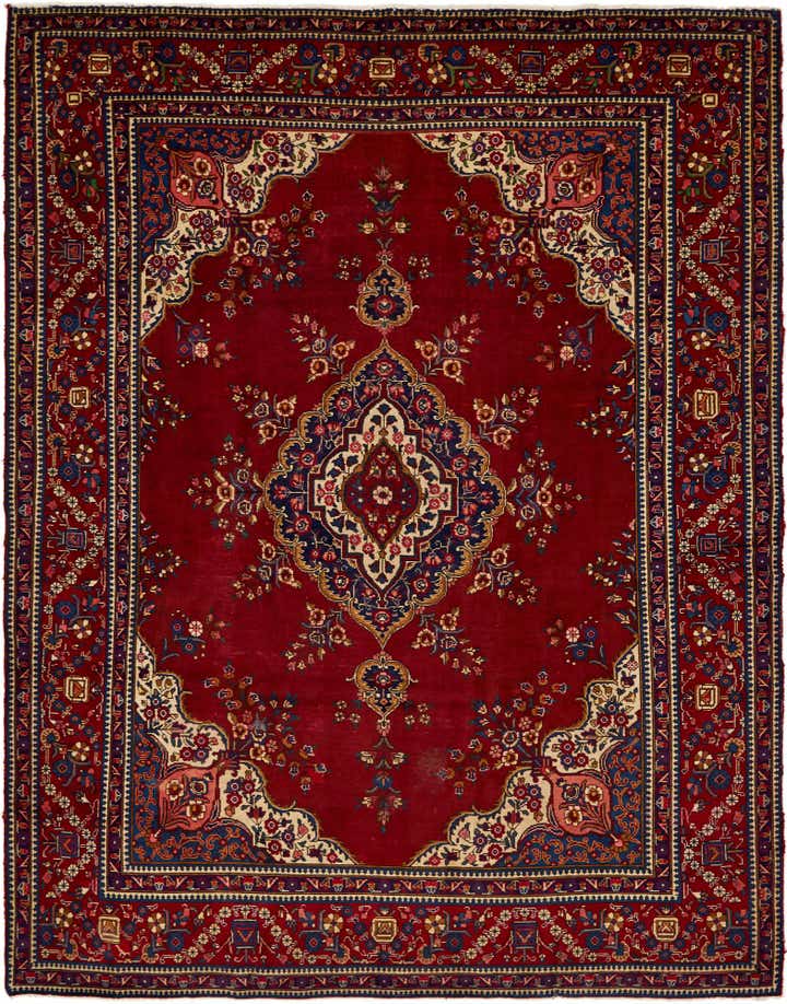 9' 6 x 12' 5 Hand Knotted Tabriz Persian Wool Rug