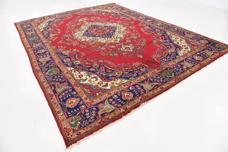 Detail image of 9' 10 x 12' 10 Hand Knotted Tabriz Persian Wool Rug