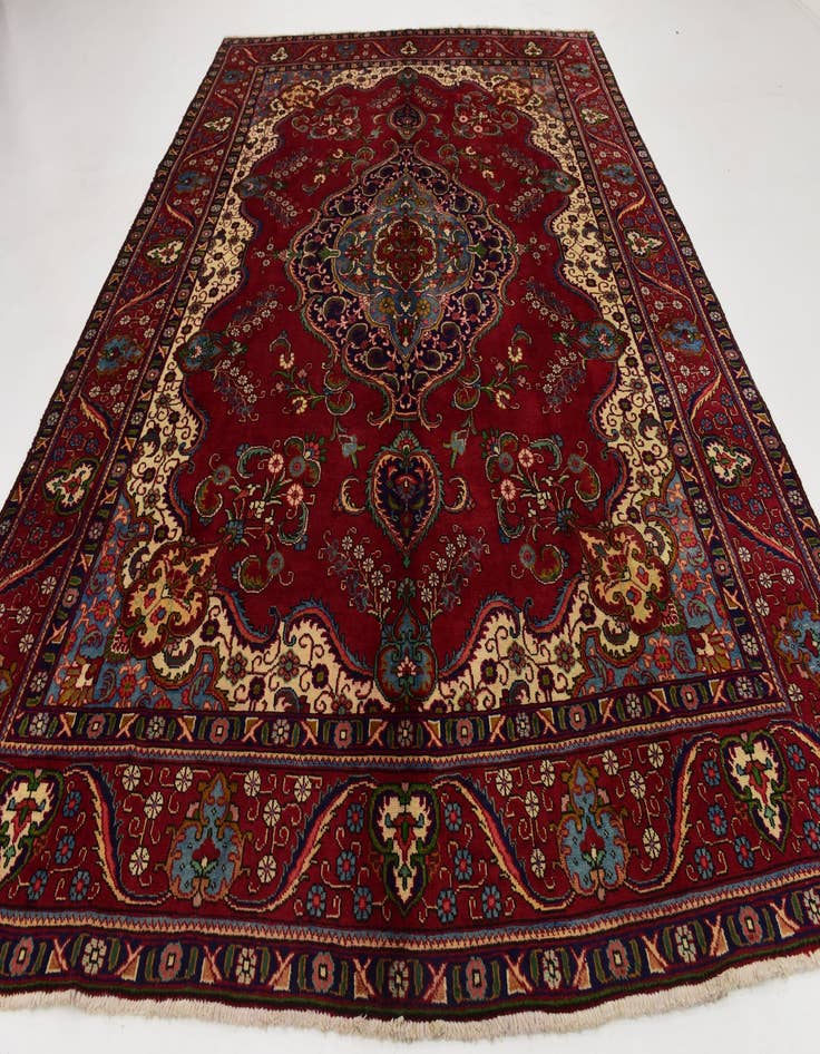 Detail image of 9' 7 x 13' Hand Knotted Tabriz Persian Wool Rug