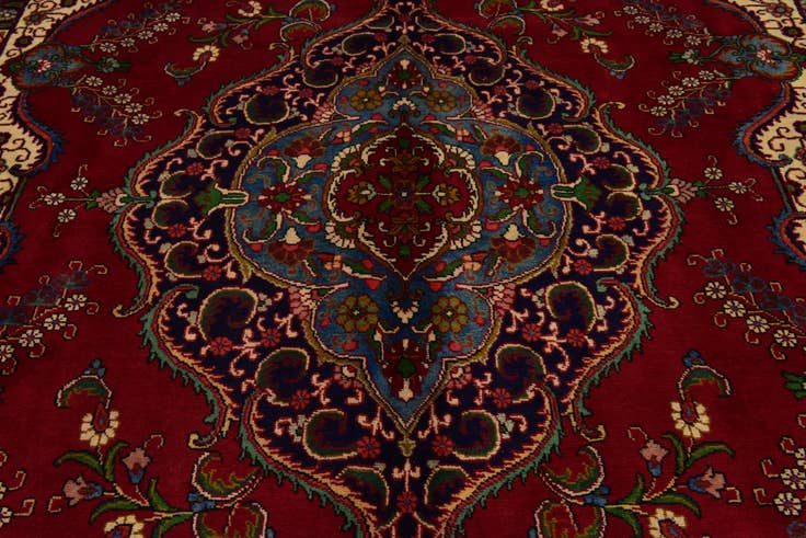 Detail image of 9' 7 x 13' Hand Knotted Tabriz Persian Wool Rug