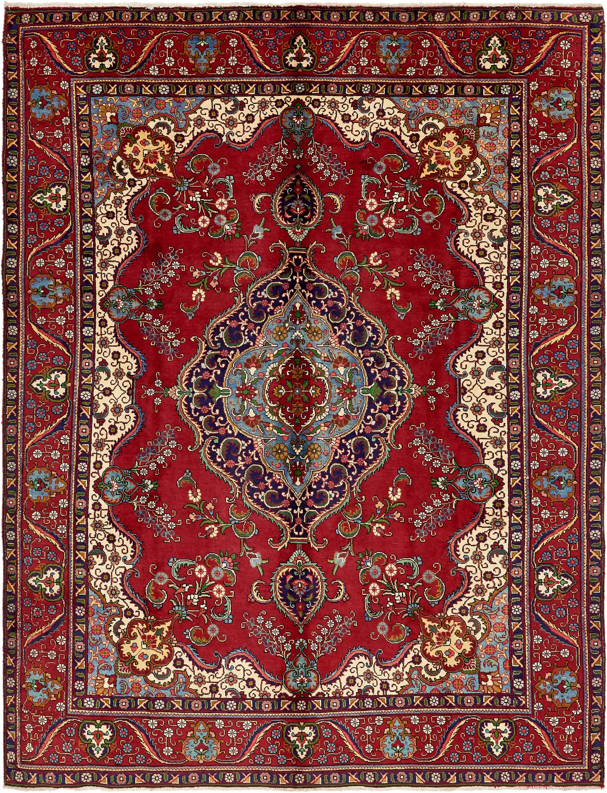 9' 7 x 13' Hand Knotted Tabriz Persian Wool Rug