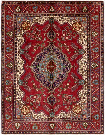 9' 7 x 13' Hand Knotted Tabriz Persian Wool Rug