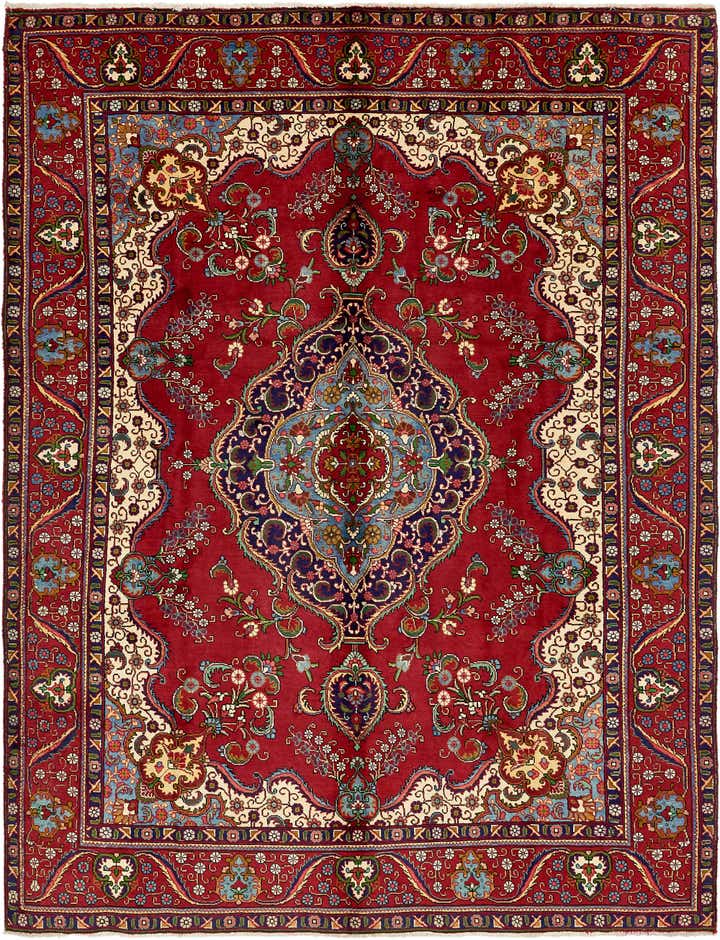 9' 7 x 13' Hand Knotted Tabriz Persian Wool Rug