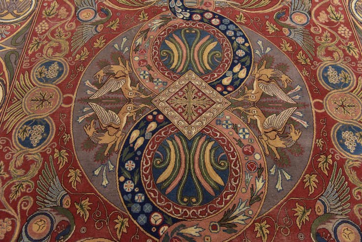 Detail image of 8' 10 x 12' Hand Knotted Tabriz Persian Wool Rug