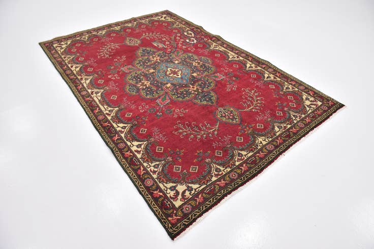 Detail image of 5' 7 x 8' 9 Hand Knotted Tabriz Persian Wool Rug