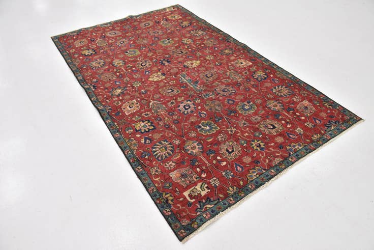 Detail image of 5' 2 x 8' 5 Hand Knotted Tabriz Persian Wool Rug