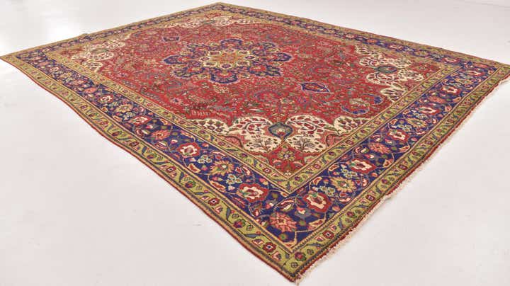9' 7 x 12' 10 Hand Knotted Tabriz Persian Wool Rug