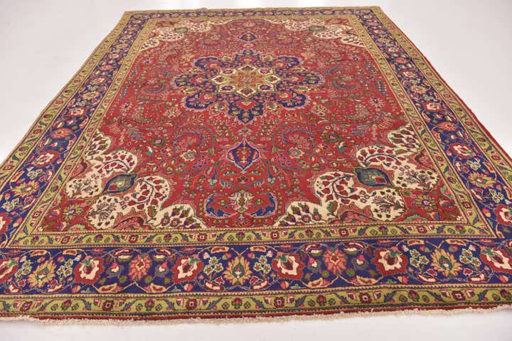 9' 7 x 12' 10 Hand Knotted Tabriz Persian Wool Rug