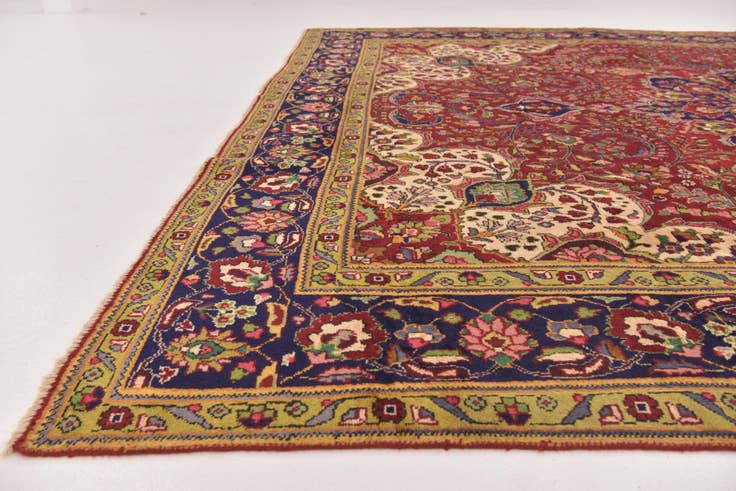Detail image of 9' 7 x 12' 10 Hand Knotted Tabriz Persian Wool Rug