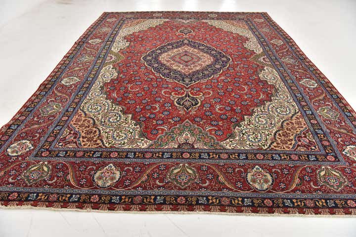 10' 2 x 13' 5 Hand Knotted Tabriz Persian Wool Rug