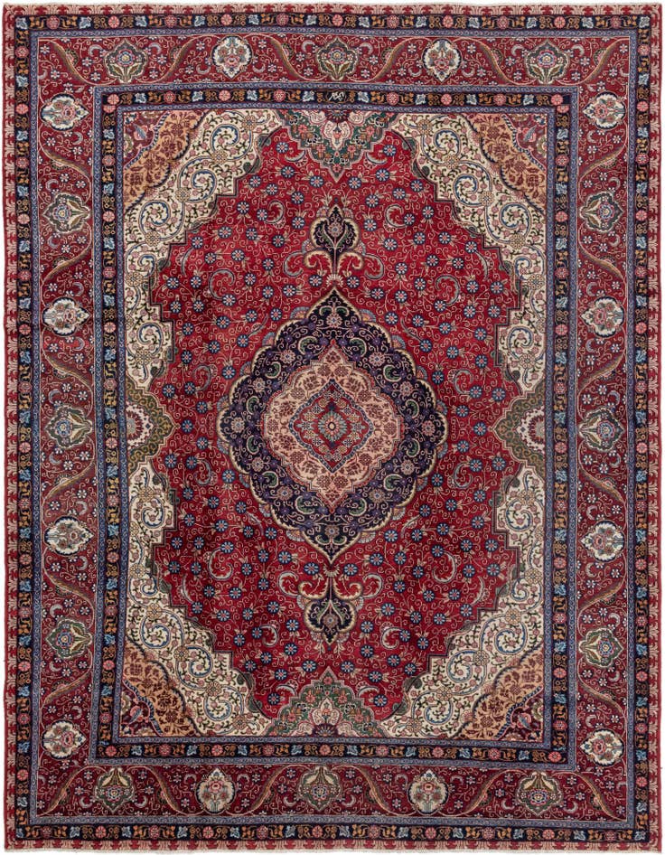 Detail image of 10' 2 x 13' 5 Hand Knotted Tabriz Persian Wool Rug