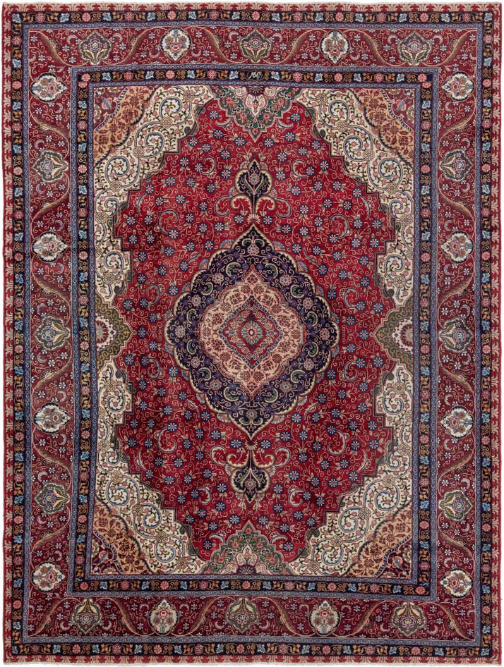 Detail image of 10' 2 x 13' 5 Hand Knotted Tabriz Persian Wool Rug