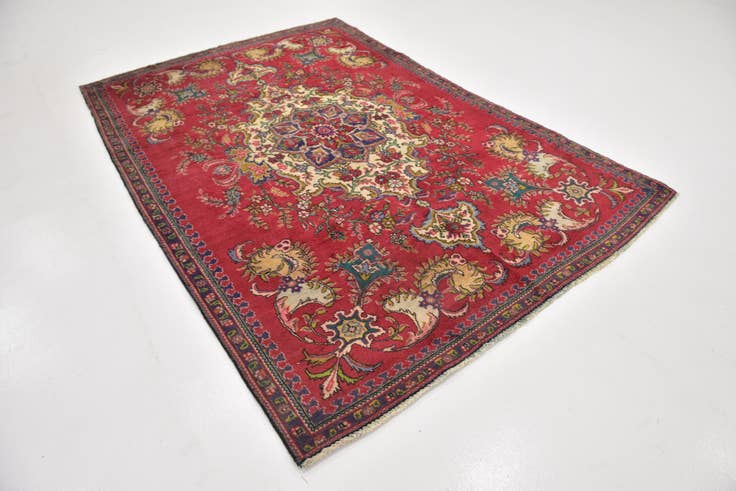 Detail image of 6' x 8' 10 Hand Knotted Tabriz Persian Wool Rug