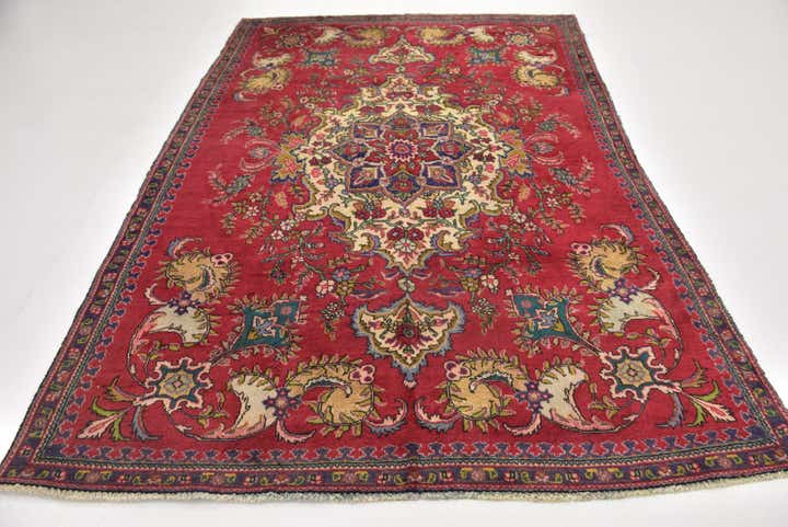 6' x 8' 10 Hand Knotted Tabriz Persian Wool Rug