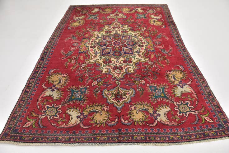 Detail image of 6' x 8' 10 Hand Knotted Tabriz Persian Wool Rug