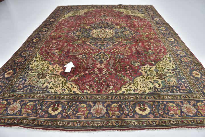 9' 6 x 12' 9 Hand Knotted Tabriz Persian Wool Rug