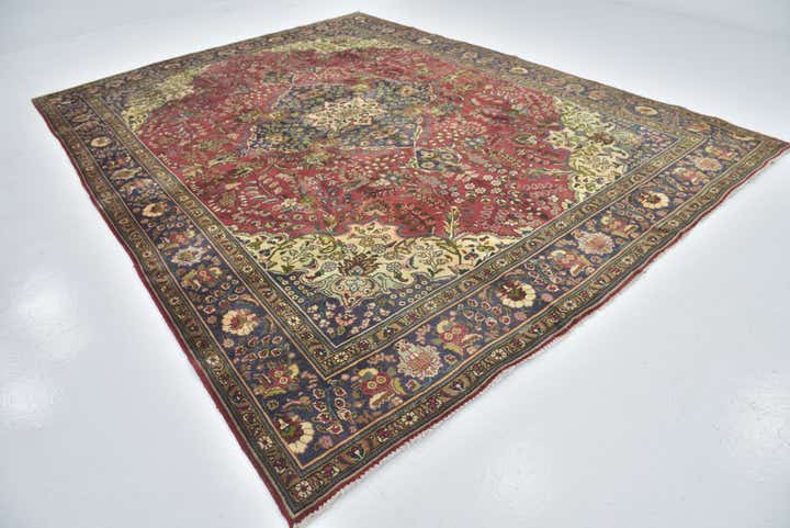 9' 6 x 12' 9 Hand Knotted Tabriz Persian Wool Rug
