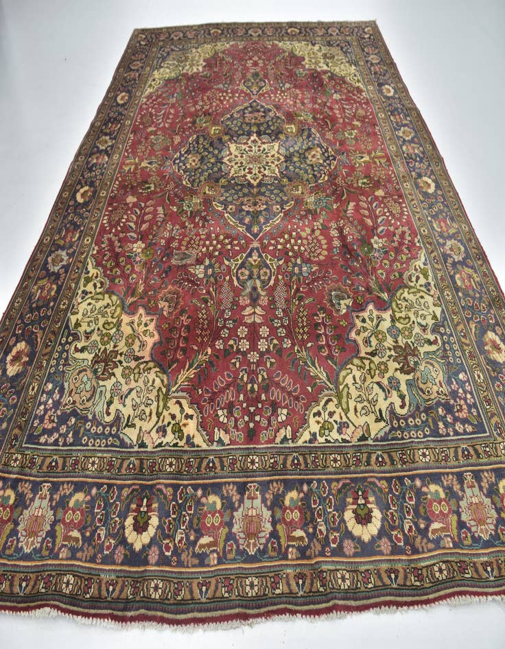 Detail image of 9' 6 x 12' 9 Hand Knotted Tabriz Persian Wool Rug